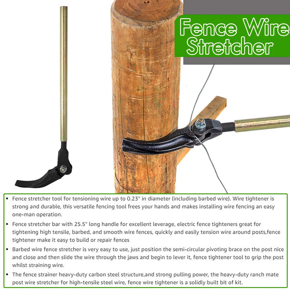 MMAlto Fence Wire Stretcher & Barbed Wire Tensioner – Easy Wire Puller for Agricultural Fencing | Portable & Durable | Farm Fence Repair Tool