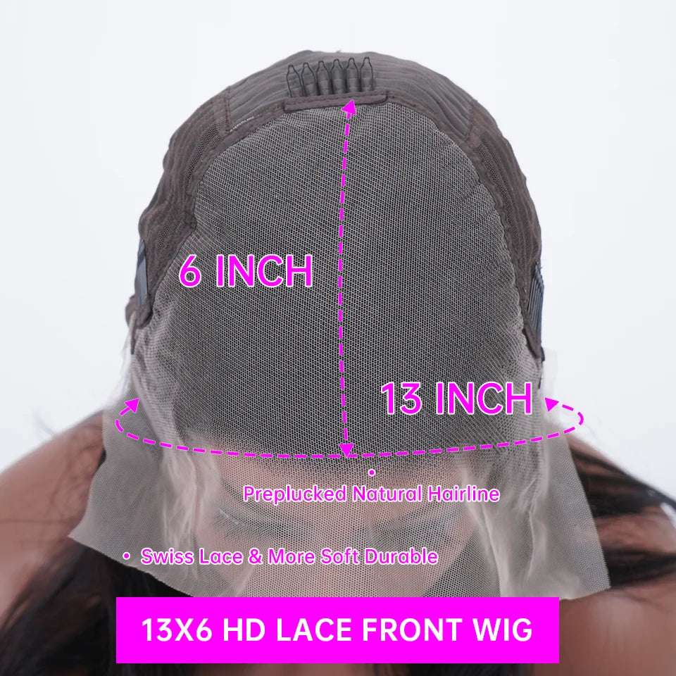 Deep Wave 13x4 / 13x6 HD Lace Front Human Hair Wig — Chocolate Brown (up to 40")