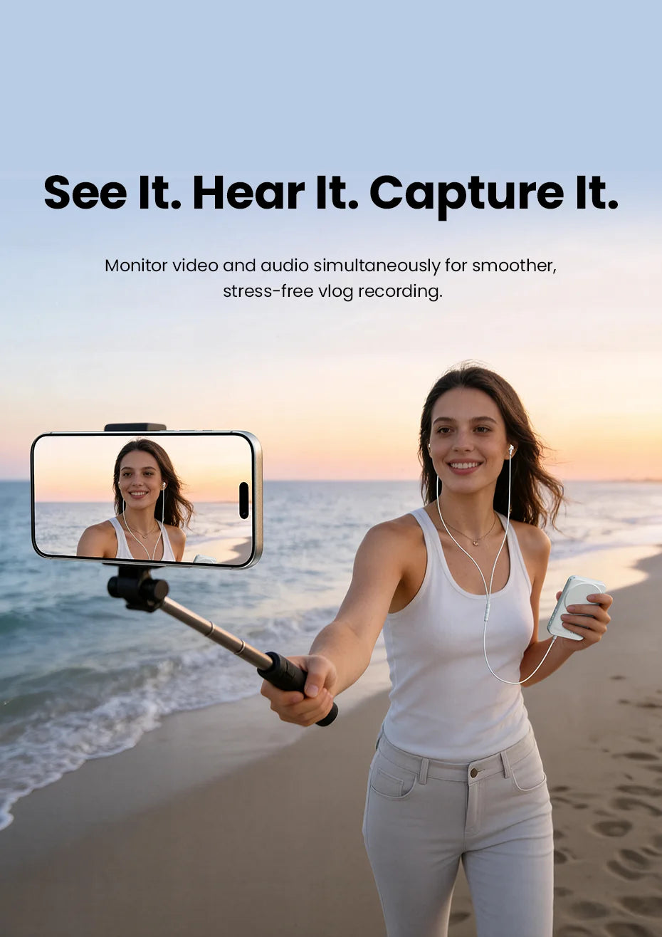 Vention Magnetic Selfie Screen Monitor Vlog Phone Wireless Monitor Rear Camera Live for iphone 17 16 Huawei Mate 80 Samsung S24