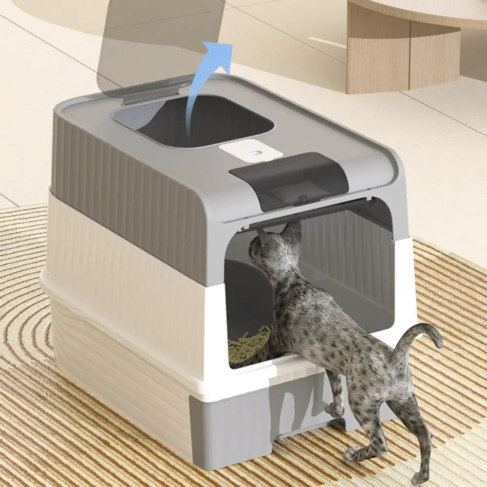 Full Enclosure Detachable Drawer Style Cat Litter Box with Cat Litter Scoop Included