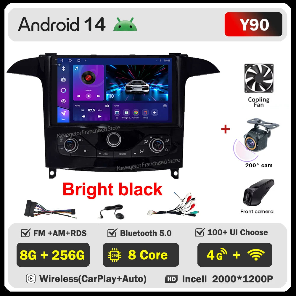 Android 16 Auto Radio For Ford S Max S-MAX 2006-2015 For Ford Galaxy 2014 Carplay Multimedia Video Player Navigation GPS No 2din
