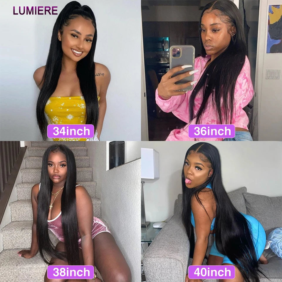 32 Inch 18A Bone Straight Human Hair Bundles 3/4 Bundles Hair 100% Raw Human Hair Bundles Deal Brazilian Virgin Hair Extensions