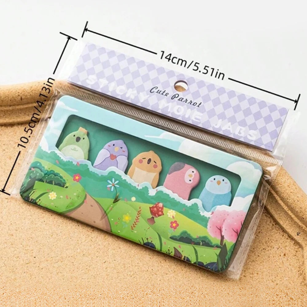 150 Sheets/Pack Cartoon Animals Sticky Notes Capybara Panda Cat Notepaper Memo Clips Decorative Paper Bookmarks Office School
