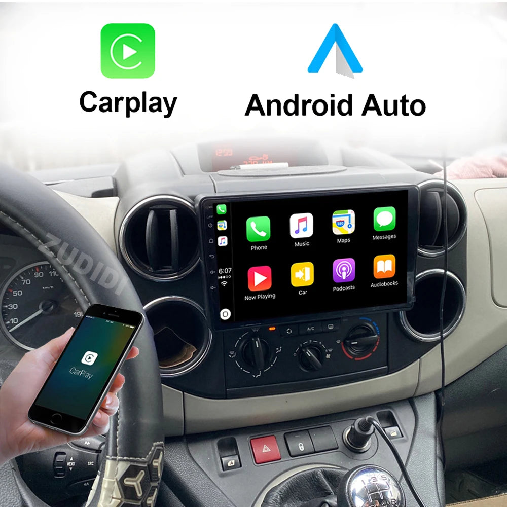 Android 16 Car Radio 4G+WIFI Carplay For Citroen Berlingo For Peugeot Partner 2008 - 2019 Navigation GPS Car Multimedia Player