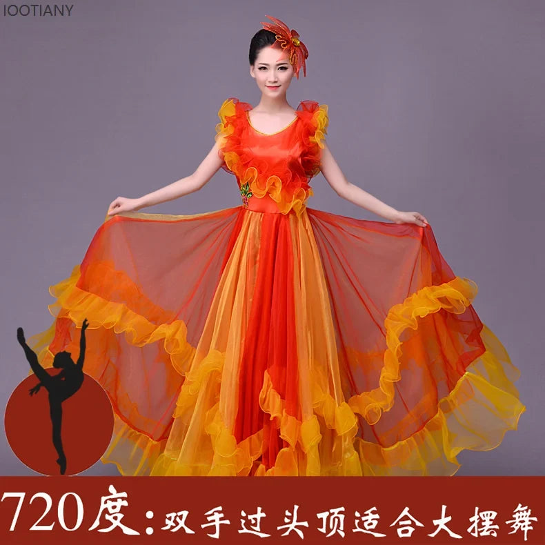 Women's flamenco opening dance big swing dress