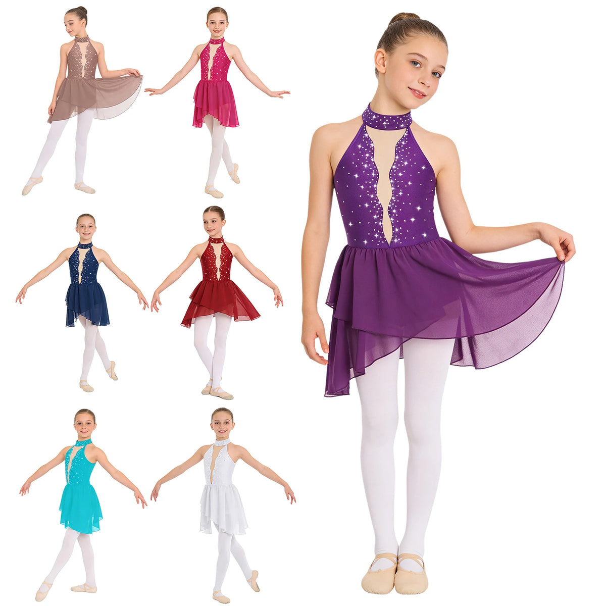 Girls sparkling sequin ballet dance dress