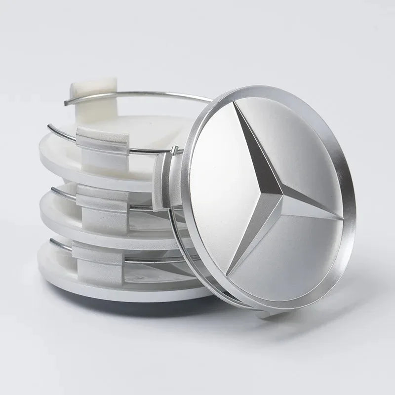 4 Pieces/Set Mercedes Benz AMG Wheel Center Hub Caps 75mm Diameter with Embossed Benz Emblem Tire Rim Covers for W203 W206 W220
