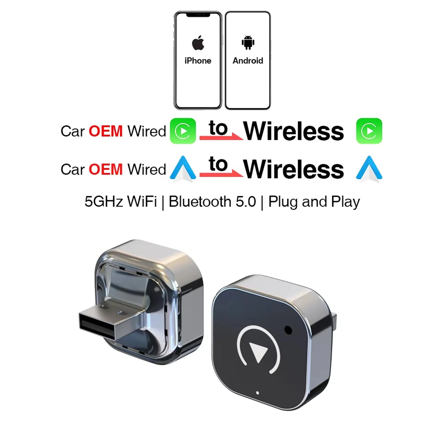 Mini Wireless CarPlay Adapter for iPhone (Wired to Wireless)