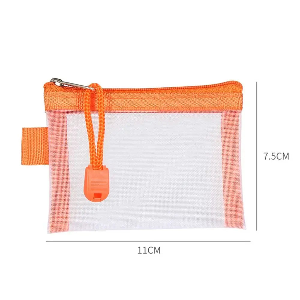 Stylish Lightweight Mesh Cosmetic Bag Portable Square Makeup Storage Bag Zipper Multi-purpose Sundries Organizer Toiletry Pouch