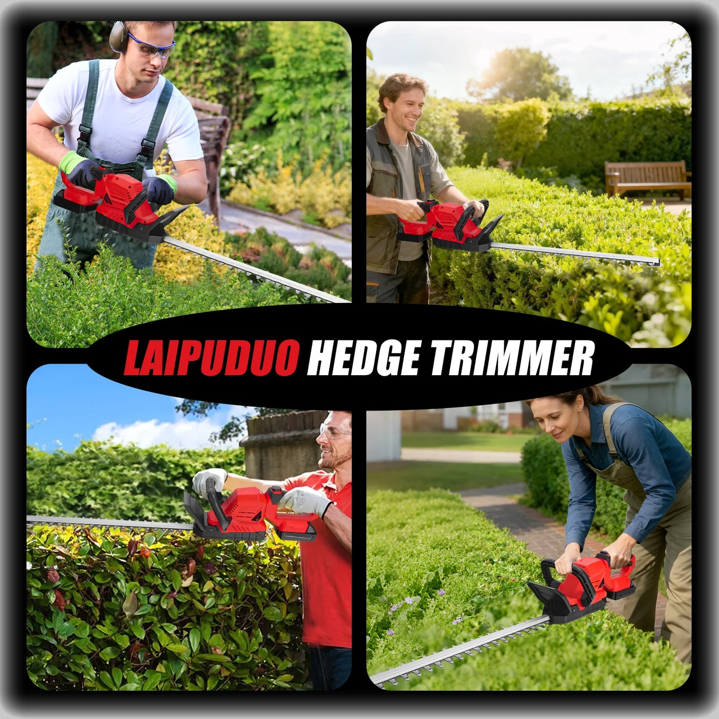 Brushless Cordless Hedge Trimmer 3000RPM – Compatible with Milwaukee 18V Battery (Battery Not Included)