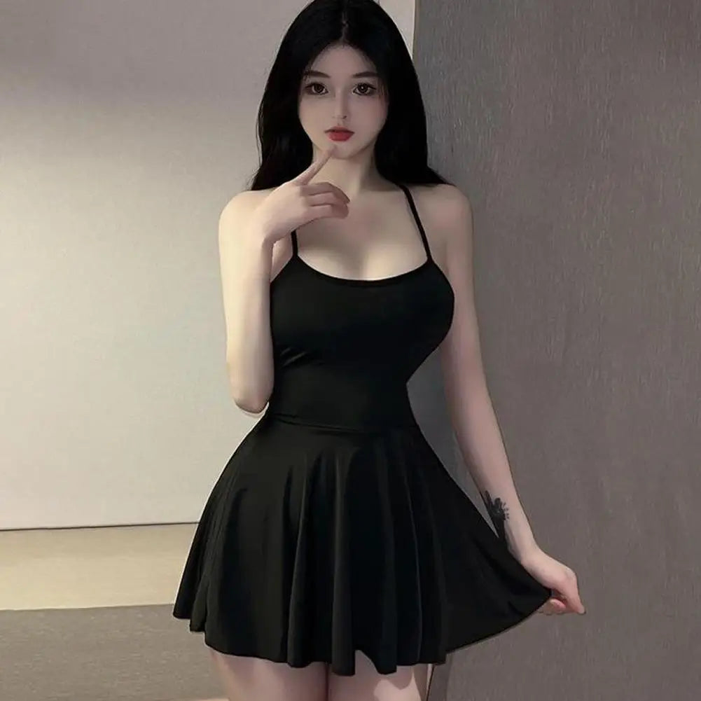 Women's Pleated Micro Mini Dress – Backless Ruffled Bandage Slip Night Club Dress | Black, Gray, White, Red