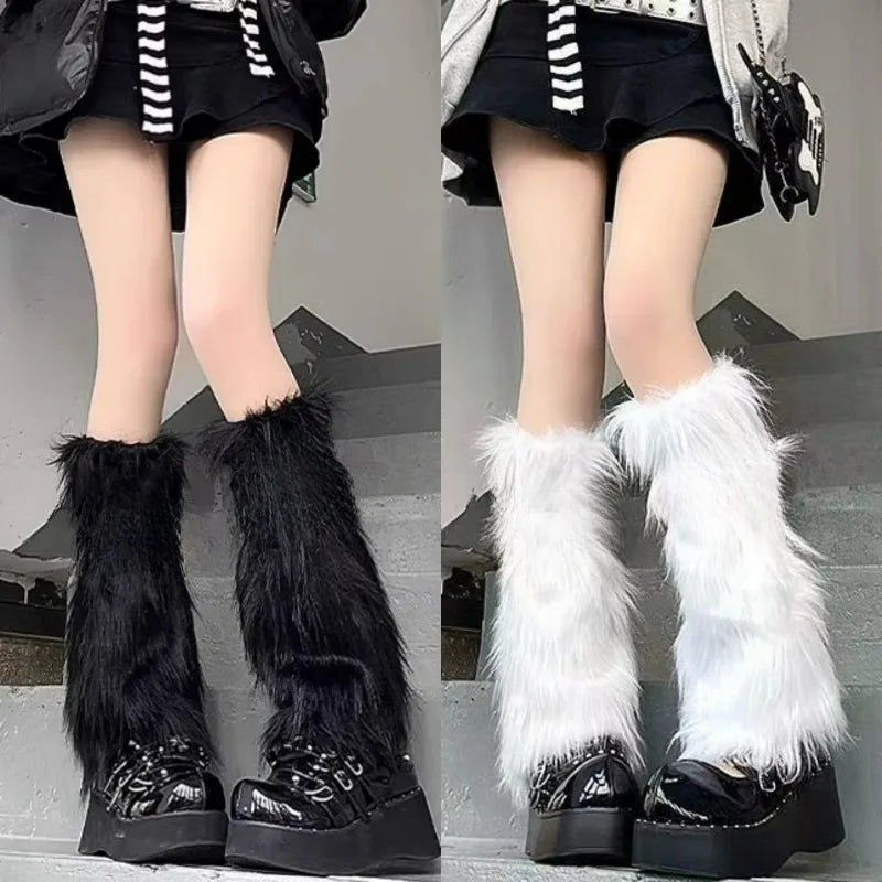 Women's Faux Fur Leg Warmers, Knee Length