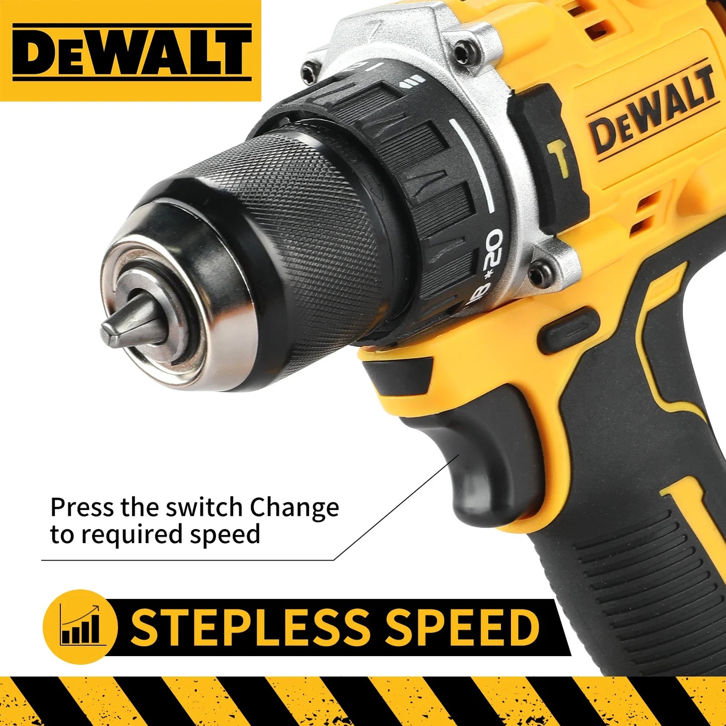 DEWALT DCD805 20V Power Tools Brushless Impact Drill Cordless Electric Screwdriver Multi-Function Hand Drill