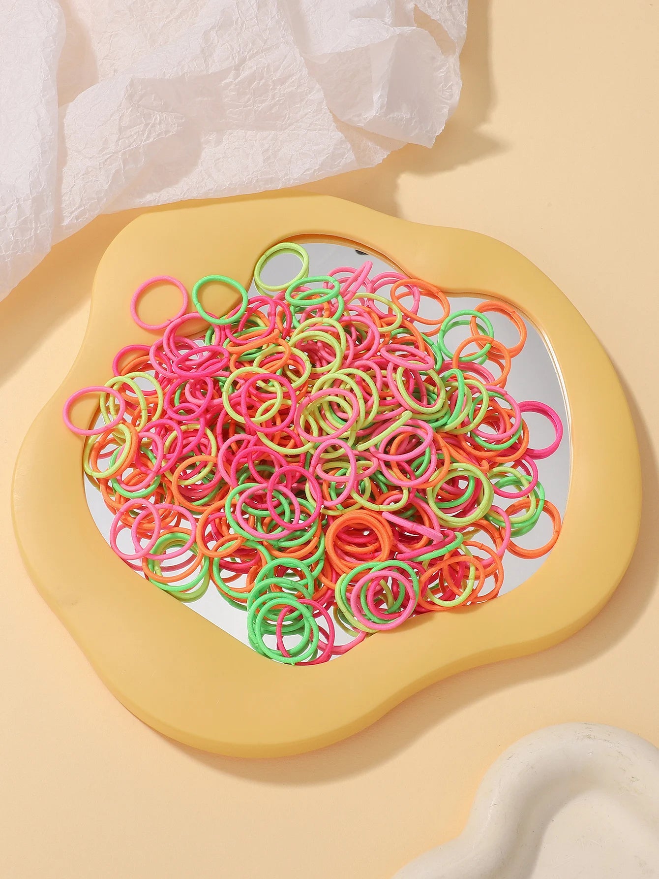 MMAlto 100 Pcs Colorful Mini Hair Ties – Soft Nylon Elastic Rubber Bands for Baby Girls & Kids