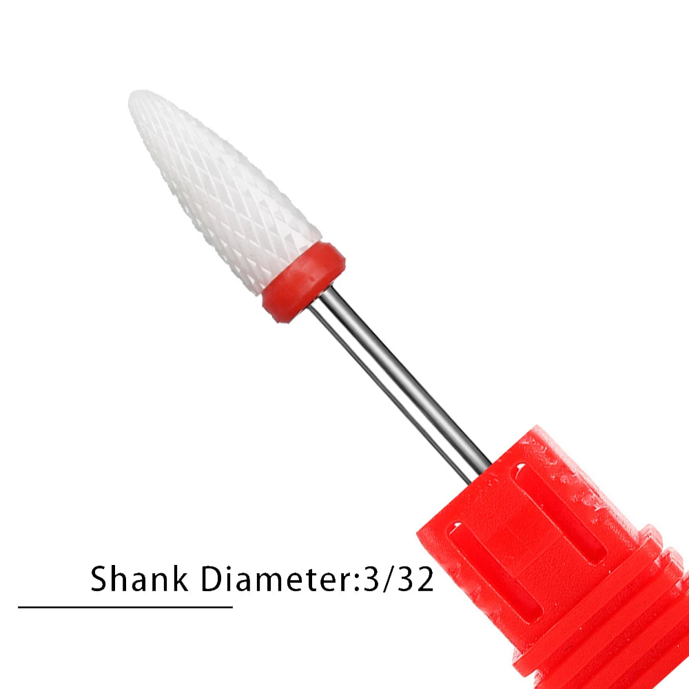Nail Drill Bits Flame Ceramic Cutters for Manicure Electric Pedicure Nail Bits Gel Polish Remover Files Burr Nail Accessories