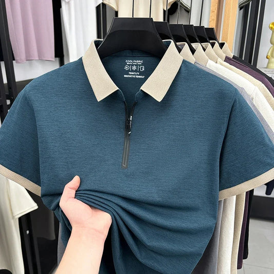 Men's Quick-Dry Half-Zip Polo - Breathable, Outdoor & Commute