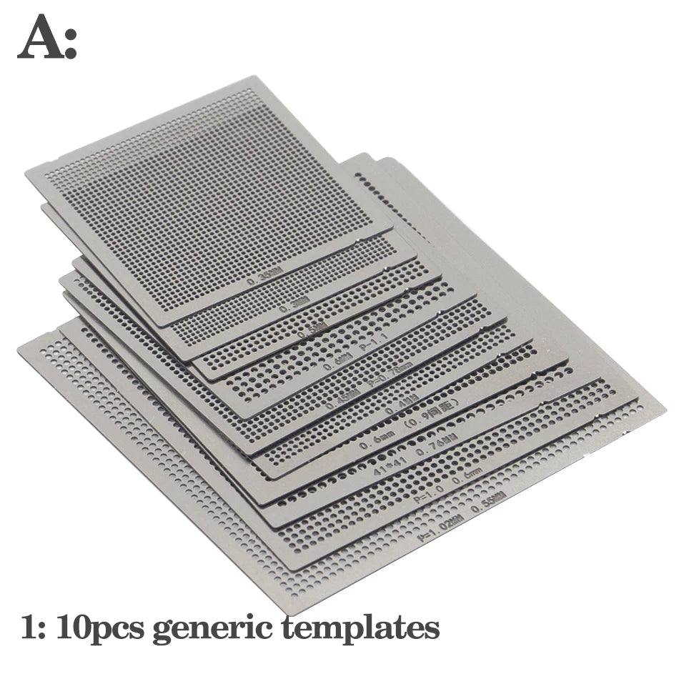 27Pcs /16pcs/10pcs BGA general template Universal Direct Heated Stencils For SMT SMD Chip Rpair and easy support