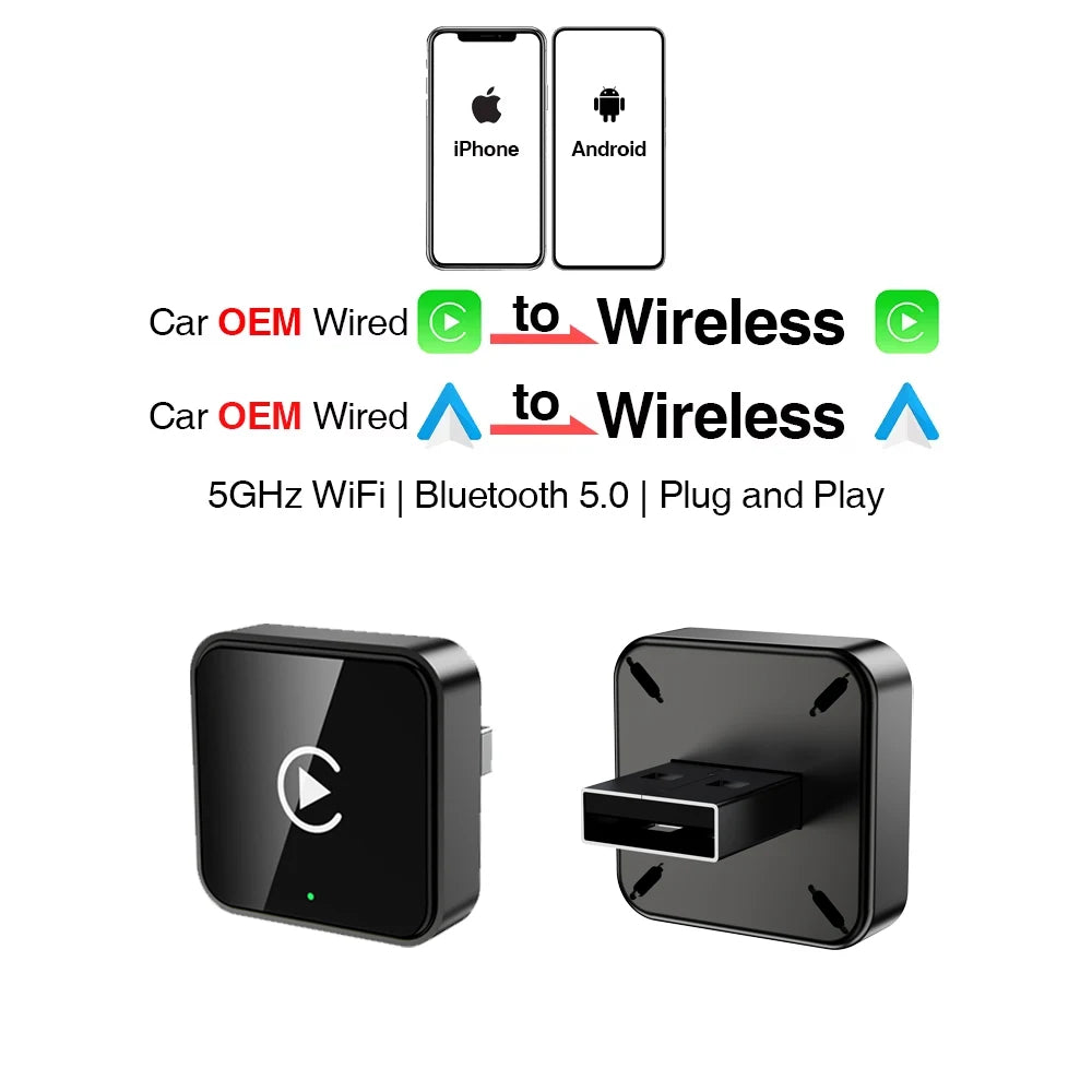 2-in-1 Wireless CarPlay & Android Auto Adapter (Universal)