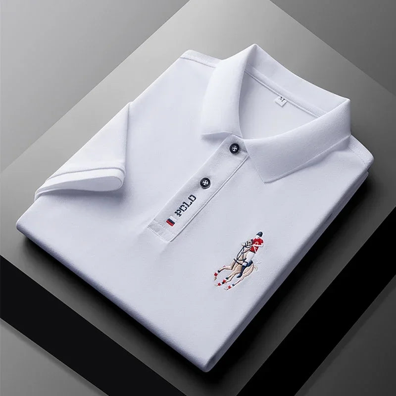 Men's Embroidered Polo - Short Sleeve, Casual Summer Comfort Top