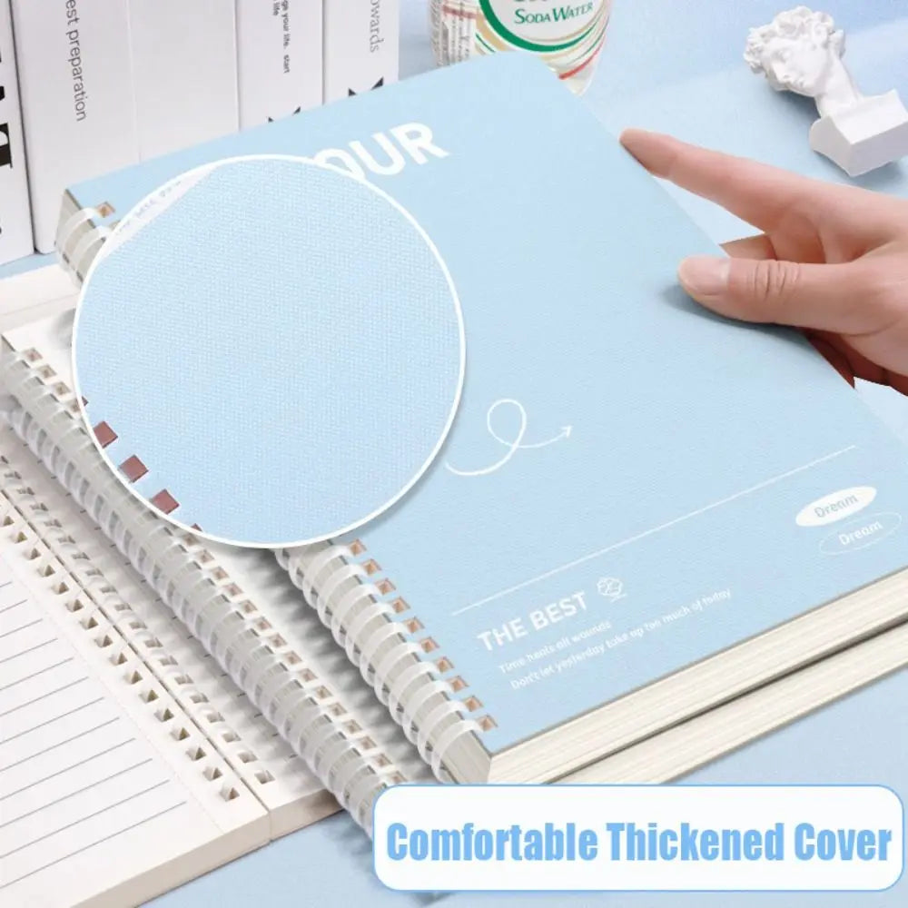 60Sheets/Book High Quality A5 Spiral Notebooks Perforated Pages Color Diary Book Horizontal Line Inner Pages Notepad Gift