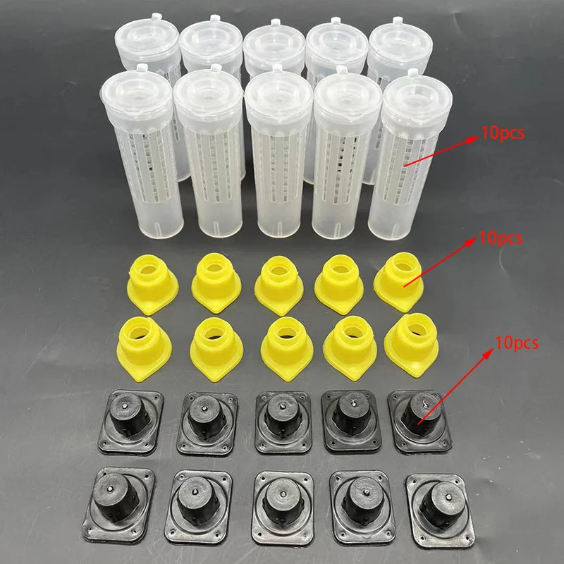1 Set Bees Tools Cages King Queen Rearing Cupkit System Bee Beekeeping Catcher Box Cell Cups Cage Nicot Complete Kit