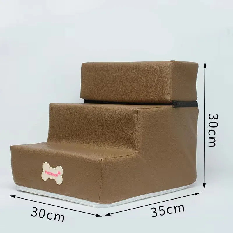 Hot Dog House-Style 3-Step Pet Stairs - Anti-Slip