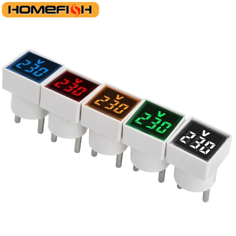1PC LED Digital AC Voltmeter Indicator Square EU Plug Digital Voltmeter 50–500V Voltage Measurement Range