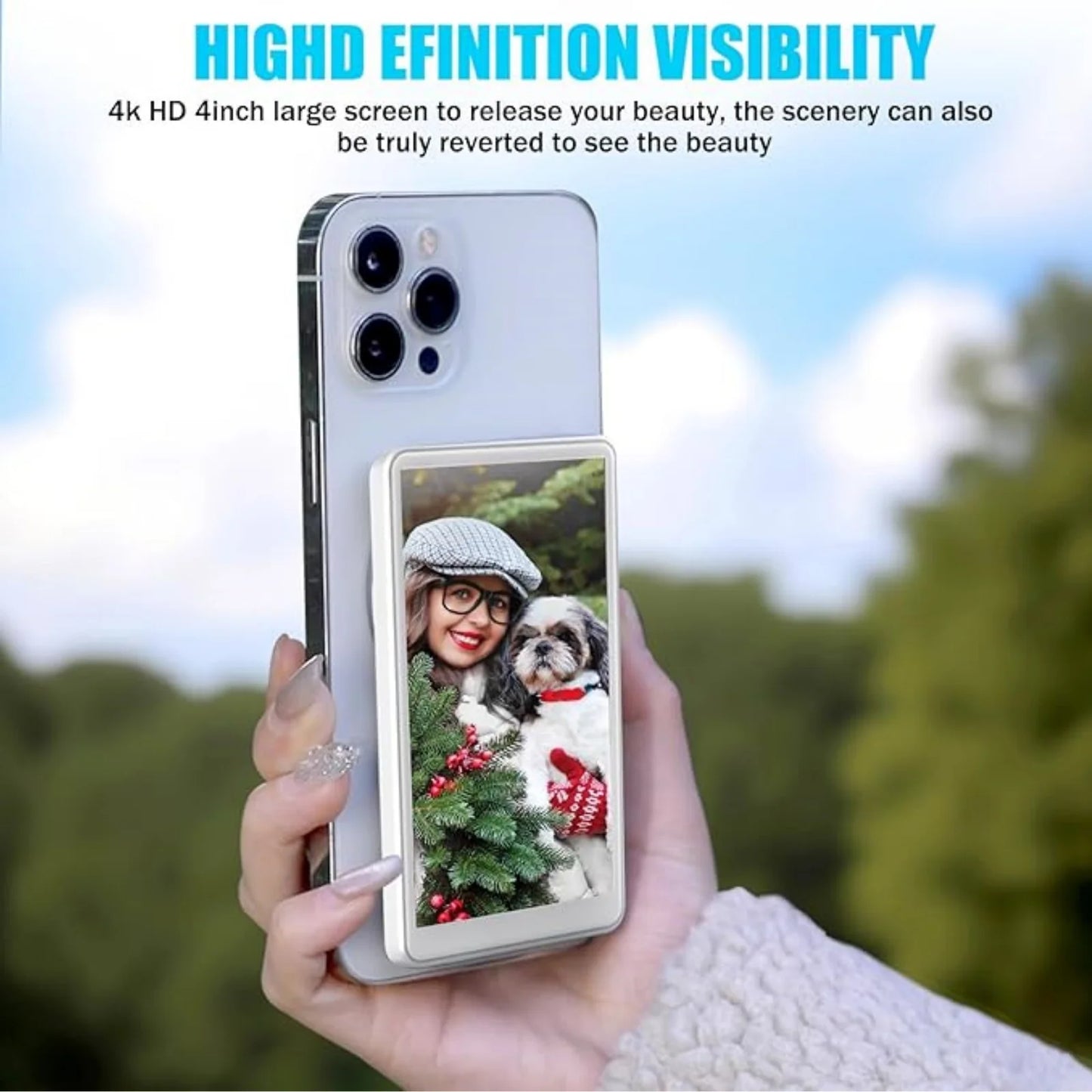 Magnetic Wireless Selfie Monitor Screen for iPhone & Android