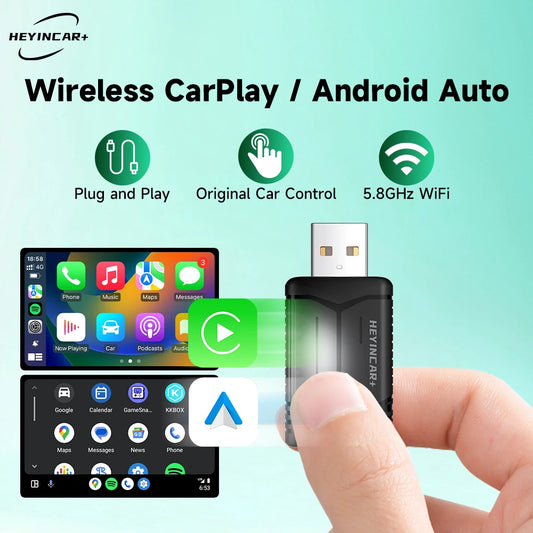 Wireless CarPlay & Android Auto Adapter, Compatible with Kia Volvo Audi MG Opel VW Hyundai Jeep
