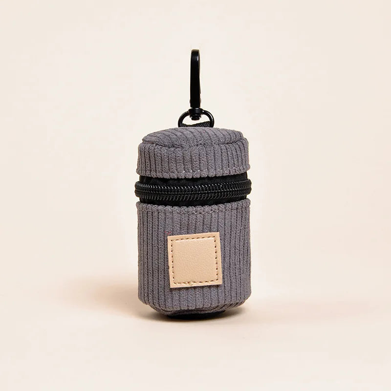 Corduroy Dog Poop Bag Dispenser with Hook - Fashion Walk Pouch – photo 9