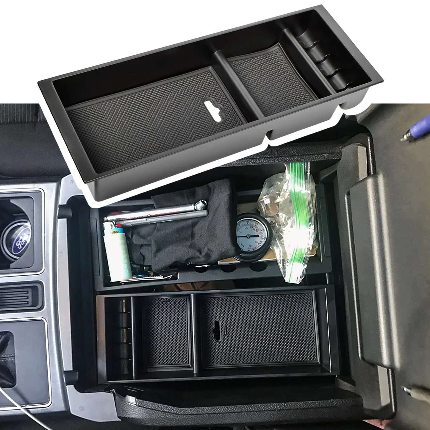Center Console Armrest Organizer Tray for Ford F-150 2015–2020 / F-250 F-350