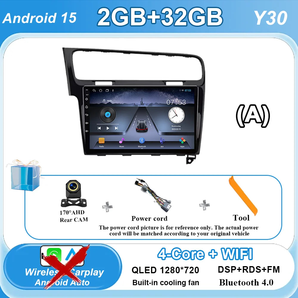 Car Stereo with Apple CarPlay & Android Auto, Compatible with VW Golf 7 (2012-2020)