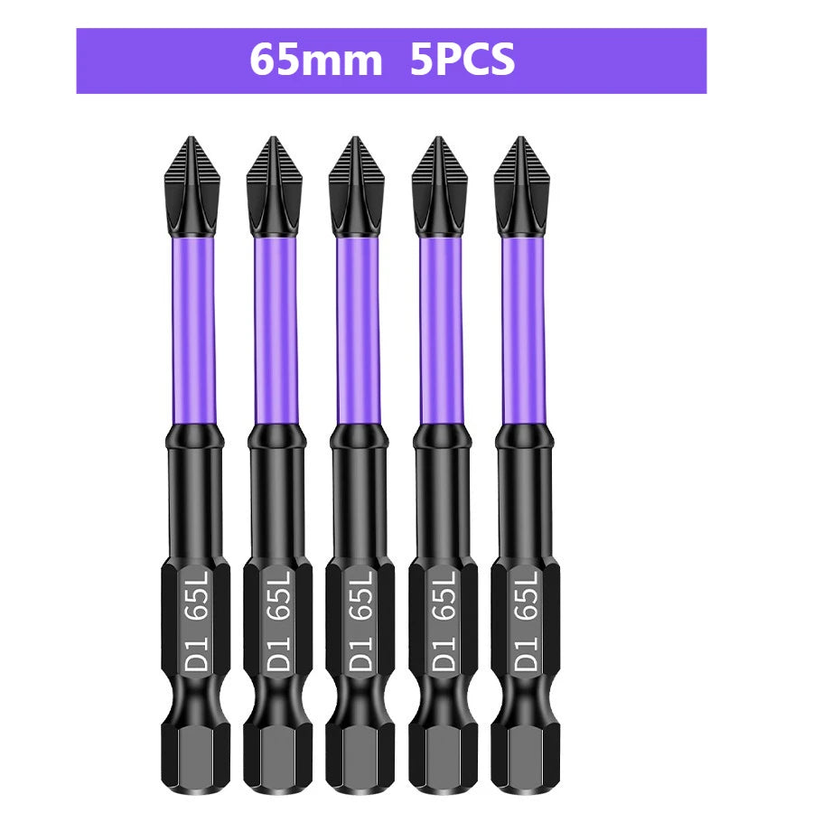 Magnetic Screwdriver Bit Set PH2 Phillips 25-150mm Anti-slip Shockproof Alloy Steel Impact Drill Bits for Outdoor Decoration