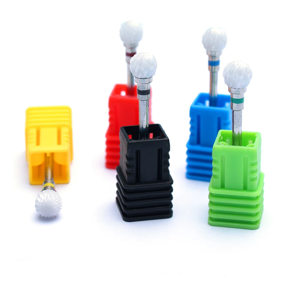 Nail Drill Bits Flame Ceramic Cutters for Manicure Electric Pedicure Nail Bits Gel Polish Remover Files Burr Nail Accessories