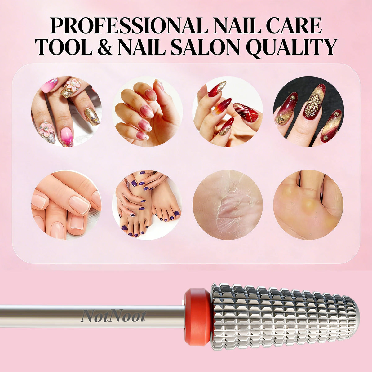 Nail Drill Bit, 5 in 1 Carbide Tapered, 3/32" Shank for Nails Fast Removing Acrylic Nail Hard Gels Cuticle Nail Efile Bit for Na