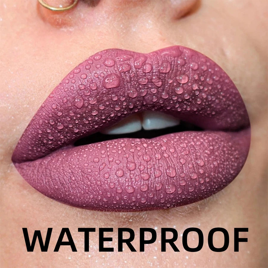 19 Colors Matte Velvet Lip Gloss Waterproof Liquid Lipstick Nude Black Lips Tint Makeup Lip Glaze Cosmetics Red Lip Stain Beauty