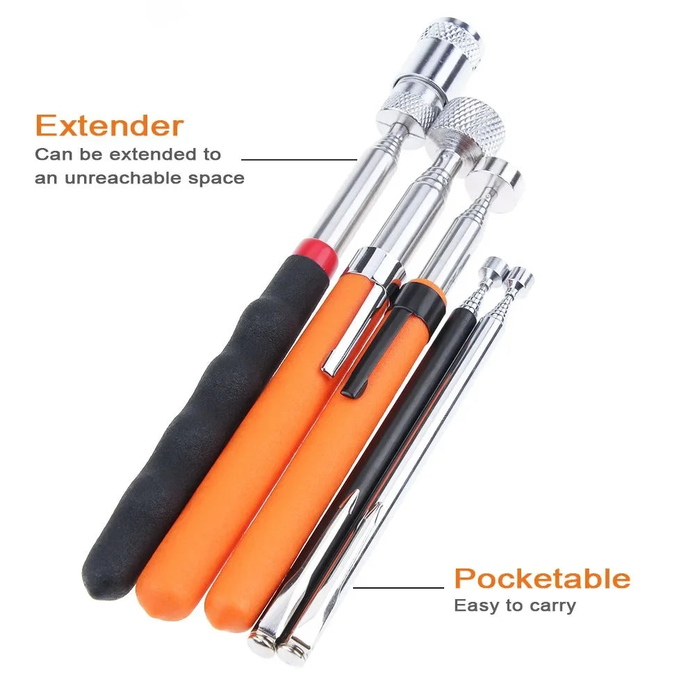 Telescopic Adjustable Magnetic Pick-Up Tools Magnetic Telescopic Magnet Grip Long Pen Telescopic Magnet Stick with LED Light