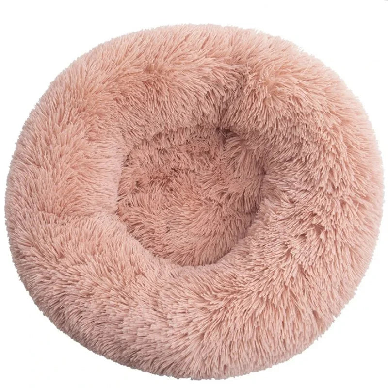 Round Plush Pet Bed — Super-Soft Washable Bed for Cats & Dogs (40–90cm)