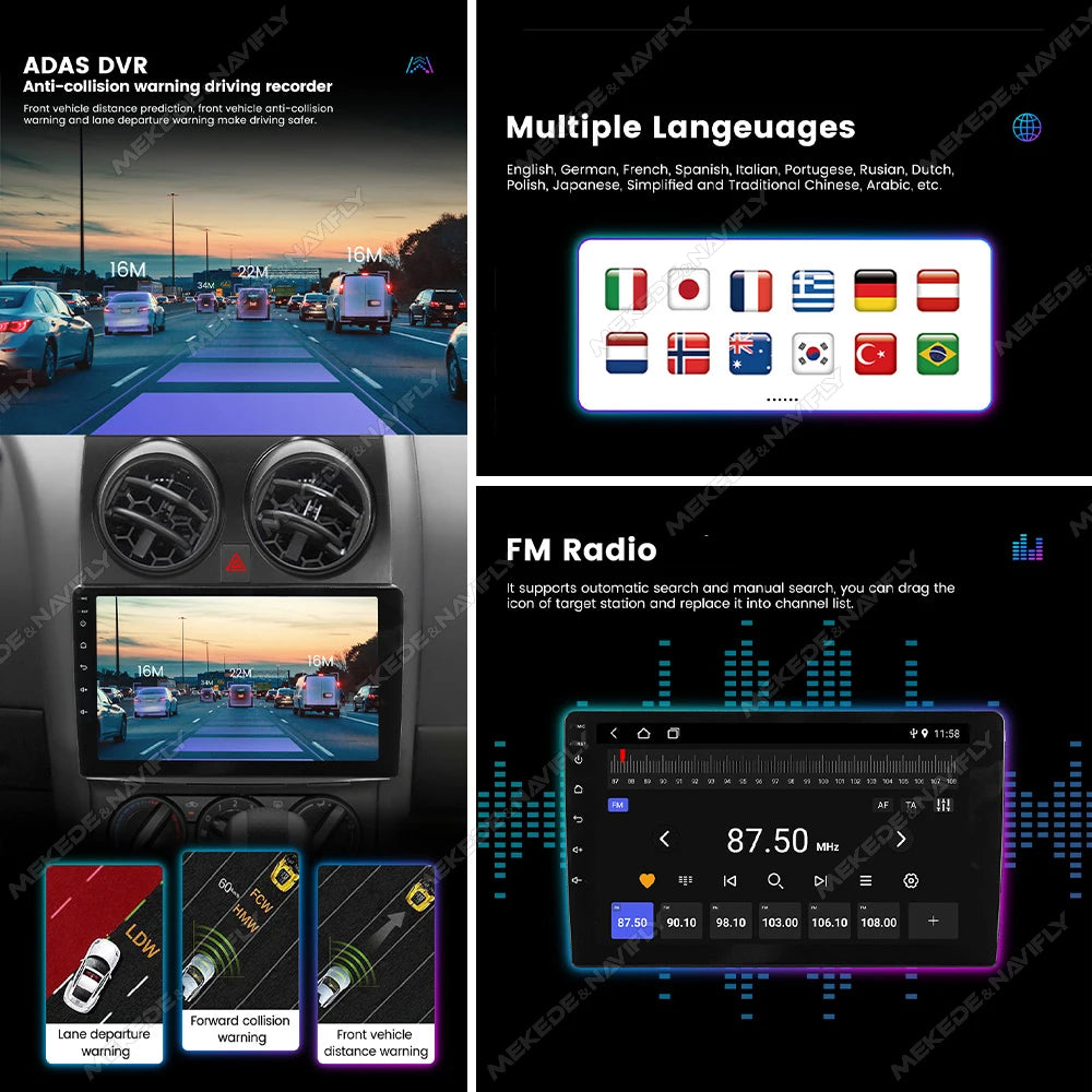 2din Android 14 Car Radio for Suzuki Swift 2003-2010 Multimidia Player Intelligent Car Audio System Wireless CarPlay Auto WIFI
