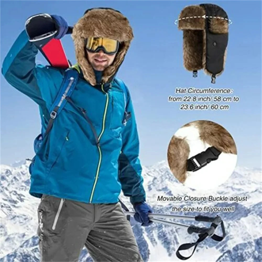 Faux Fur Trapper Hat with Ear Flaps, Ushanka