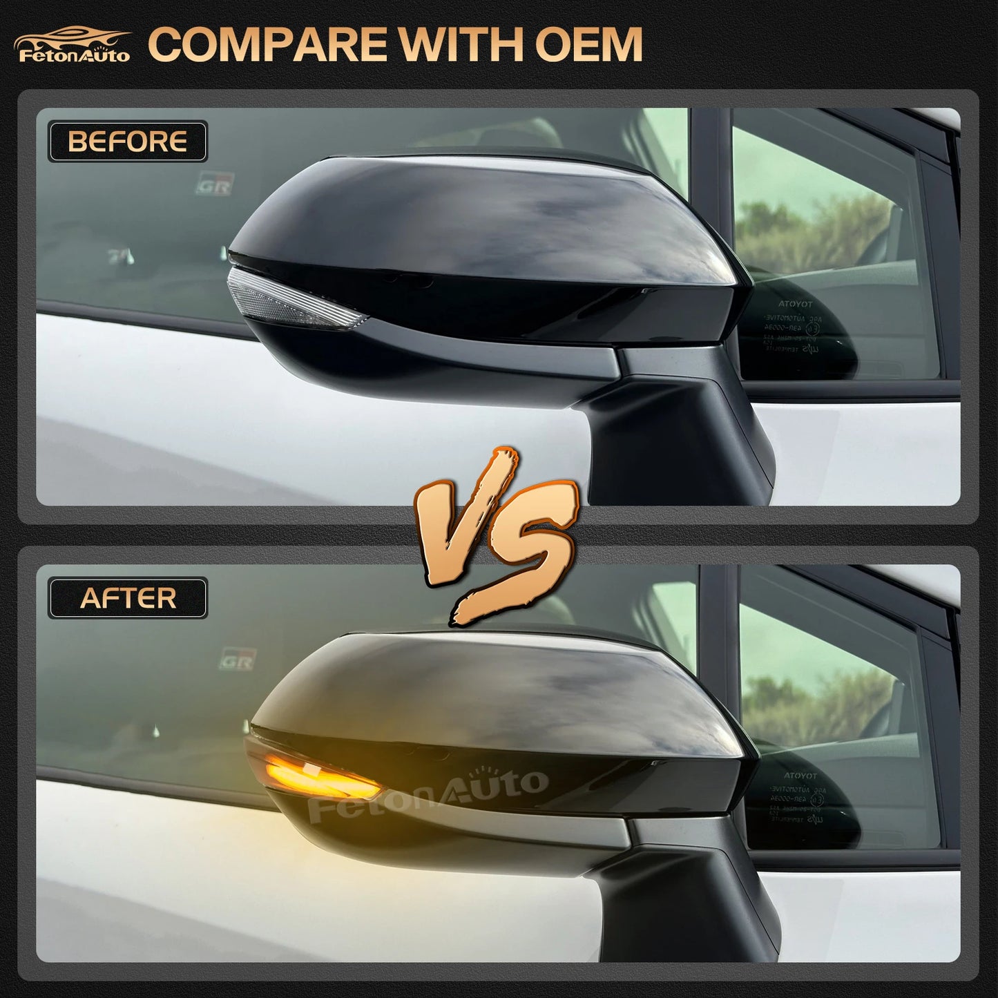 2x Dynamic Turn Signals Light Rear View Mirror Sequential  LED Amber  Lamp For Toyota Corolla Sport E210 Hatchback 2019 -2021