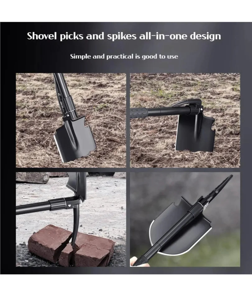 1pc Outdoor Small Foldable Camping Shovel, Multifunctional Hiking Entrenching Tool Portable Shovel