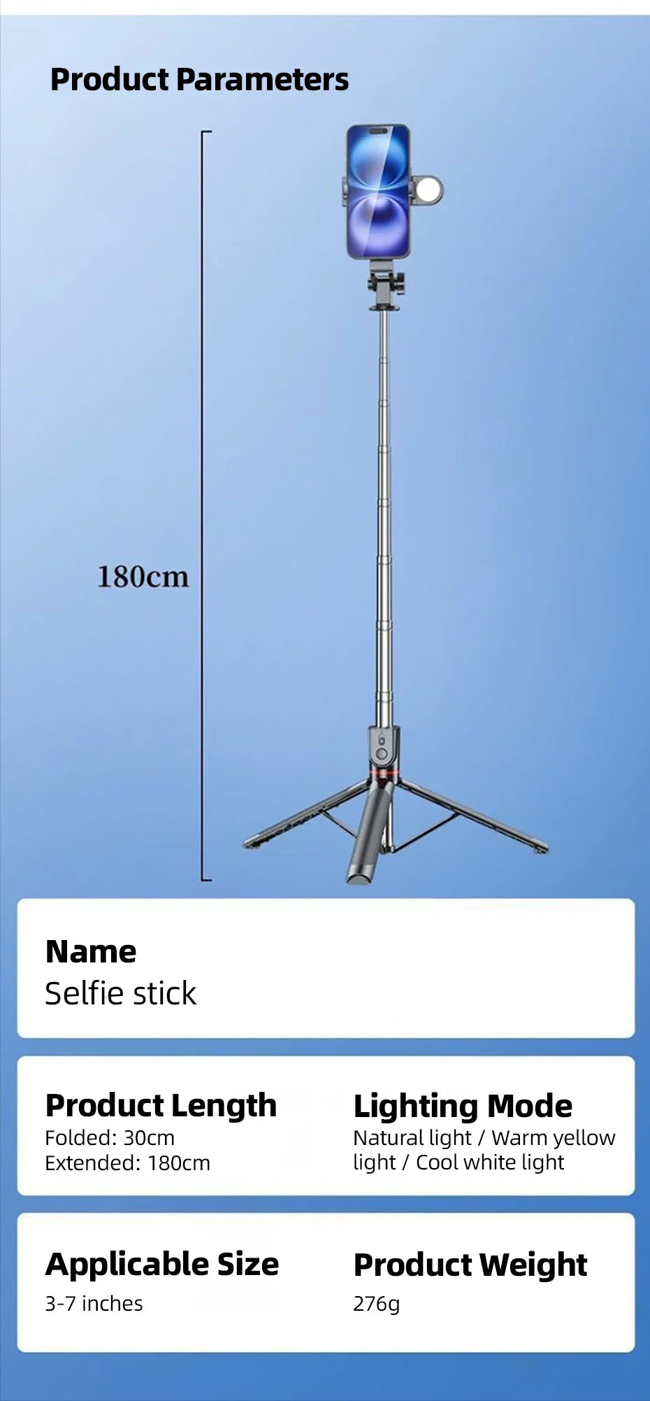 NOHON New Phone Selfie Stick Tripod With Remote Control 360 °Rotation Expandable Selfie Stick for Football Match Video Recording