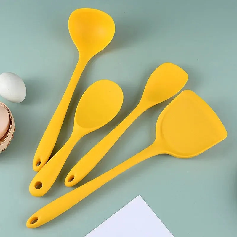 Yellow Silicone Kitchen Utensil Set - Spatulas for Cooking and Baking - photo 2