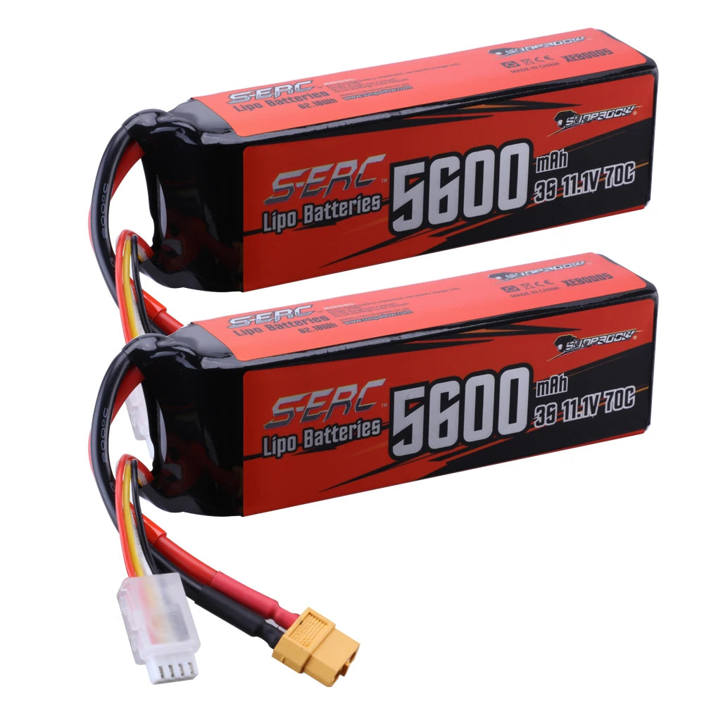 Sunpadow 3S 11.1V Lipo Battery for 5600mAh 7100Ah 70C with XT60 Connector For RC Vehicles Car Truck Tank Truggy Buggy Hobby