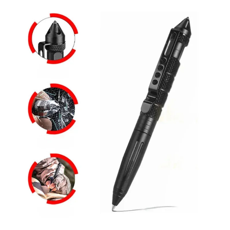 Multifunctional Tactical Pen Self Defense Anti Skid Emergency Survival Tool Glass Breaker Tungsten Steel Outdoor Rescue Escape