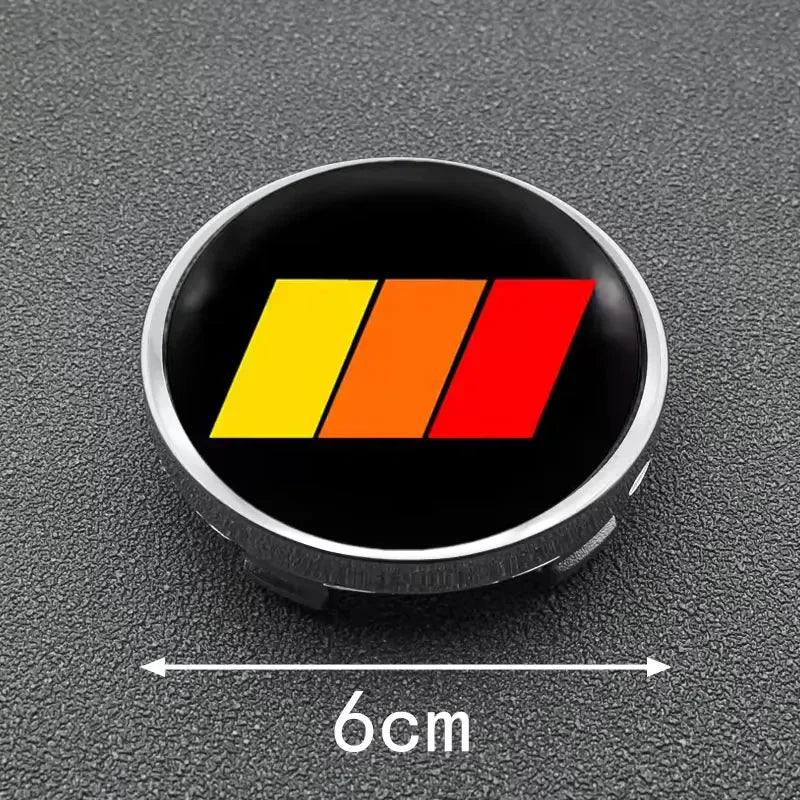 4PCS 56+60MM Universal 3 colors Emblem Wheel Center Hub Caps Sticker Rim Cover Auto Accessories