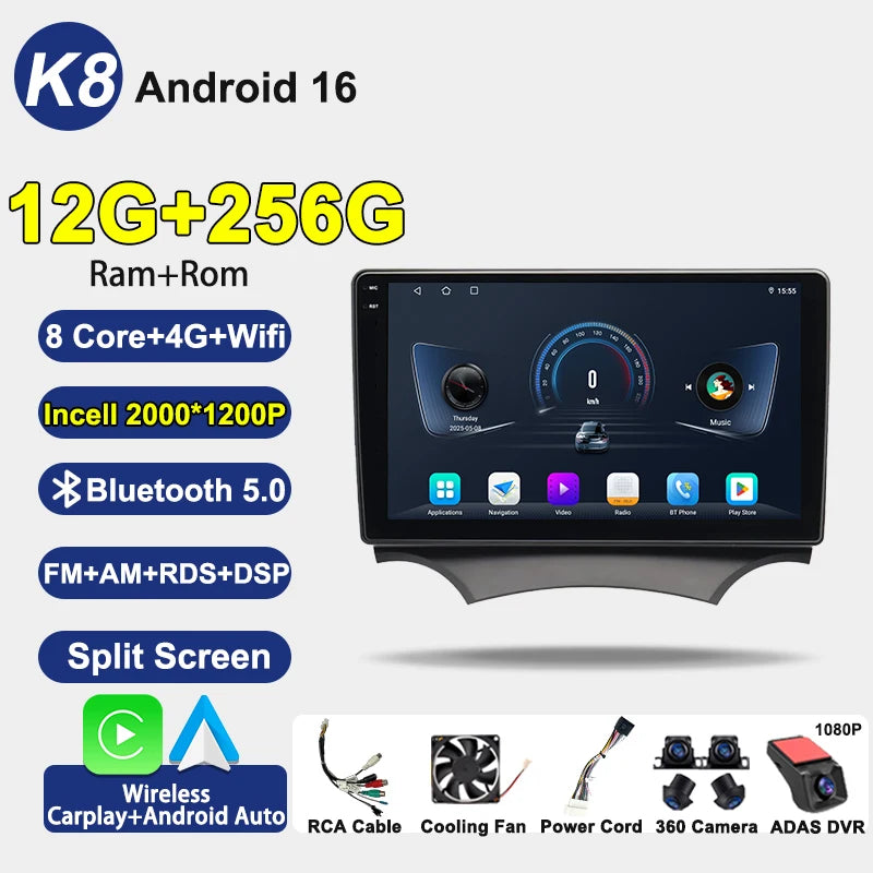 9" Car Stereo with Apple CarPlay & Android Auto, Compatible with Ford Ka (2008-2014)