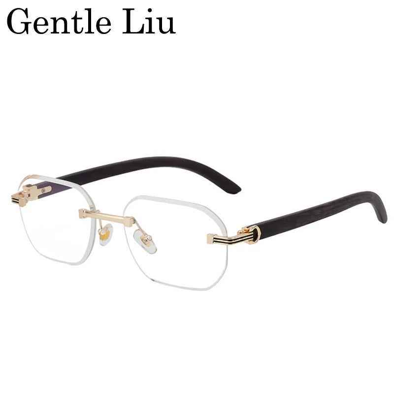 Rimless Square Sunglasses for Men — UV400 Anti-Blue-Light