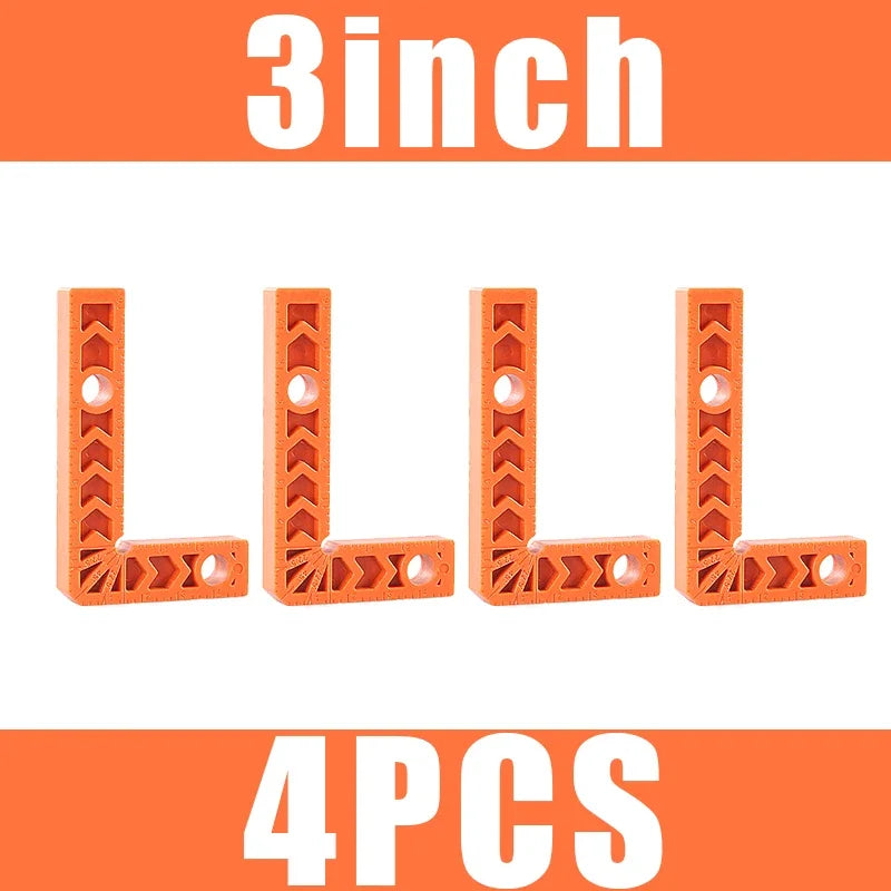 4PCS Plastic Right Angle Ruler Holder 90°Auxiliary Positioner Tool Overline L-Shaped Spacer Fixed Angle Gripper Woodworking Tool